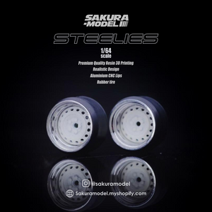 Sakura - Custom wheel 64 scale model Banded Steelies