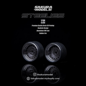 Sakura - Custom wheel 64 scale model Banded Steelies