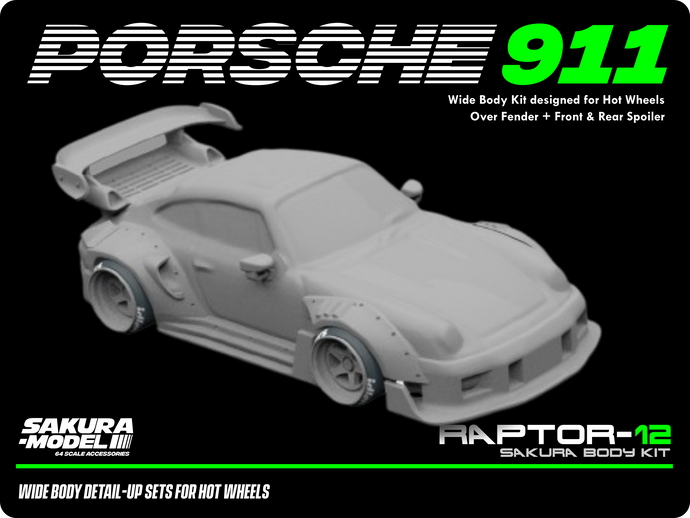 Sakura - Add on Body kit for Hot Wheels 1996 Porsche Carrera