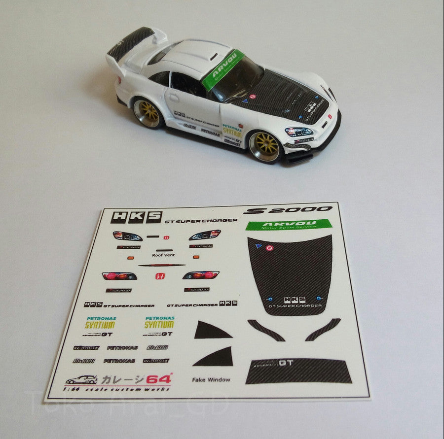 Decal set Hotwheels Honda S2000 HKS Super GT