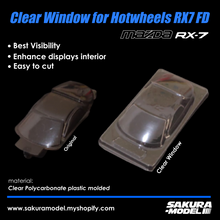 Load image into Gallery viewer, Clear Window for Hotwheels RX7 FD - Accessories Sakura Model