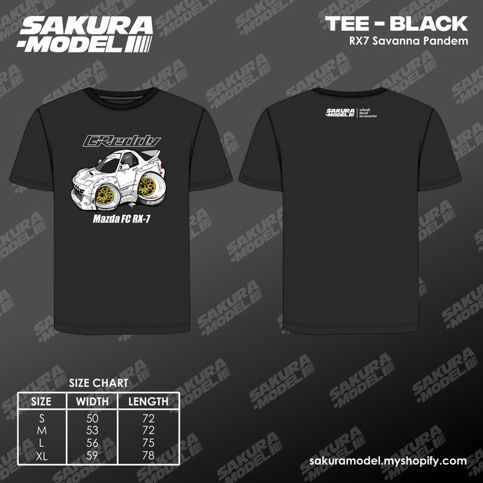 Tee Black - RX7 Savanna Pandem Greddy